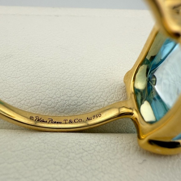 Tiffany & Co. 8ct Blue Topaz Sugar Stack Ring 18k Yellow Gold 8.25 💙 - Picture 6 of 13